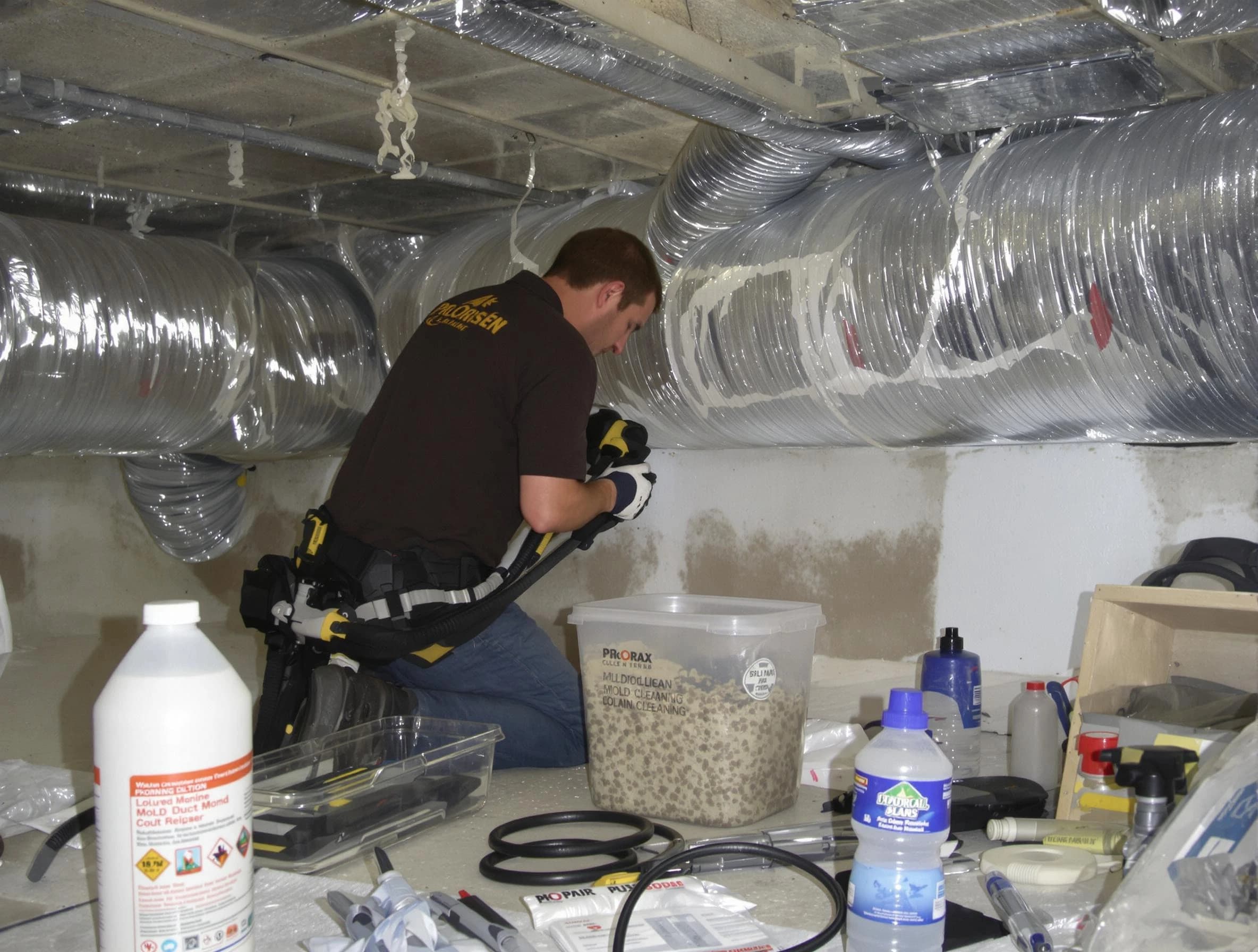 Colonial Beach Air Duct Cleaning specialist performing professional mold removal from air ducts in Colonial Beach