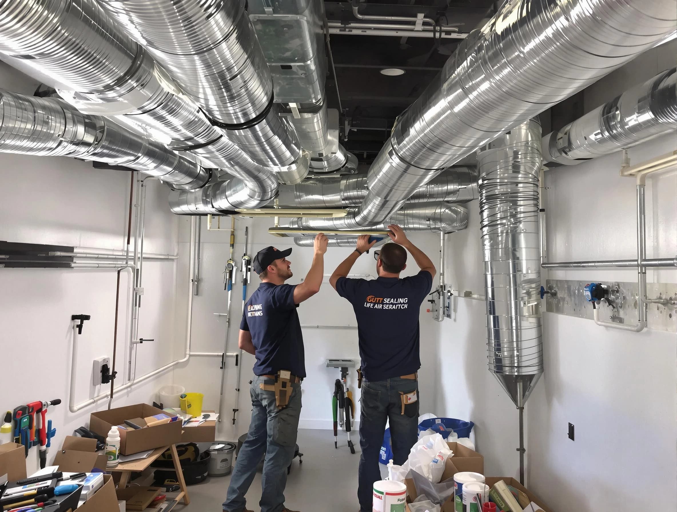 Colonial Beach Air Duct Cleaning technician applying professional duct sealing solutions in Colonial Beach