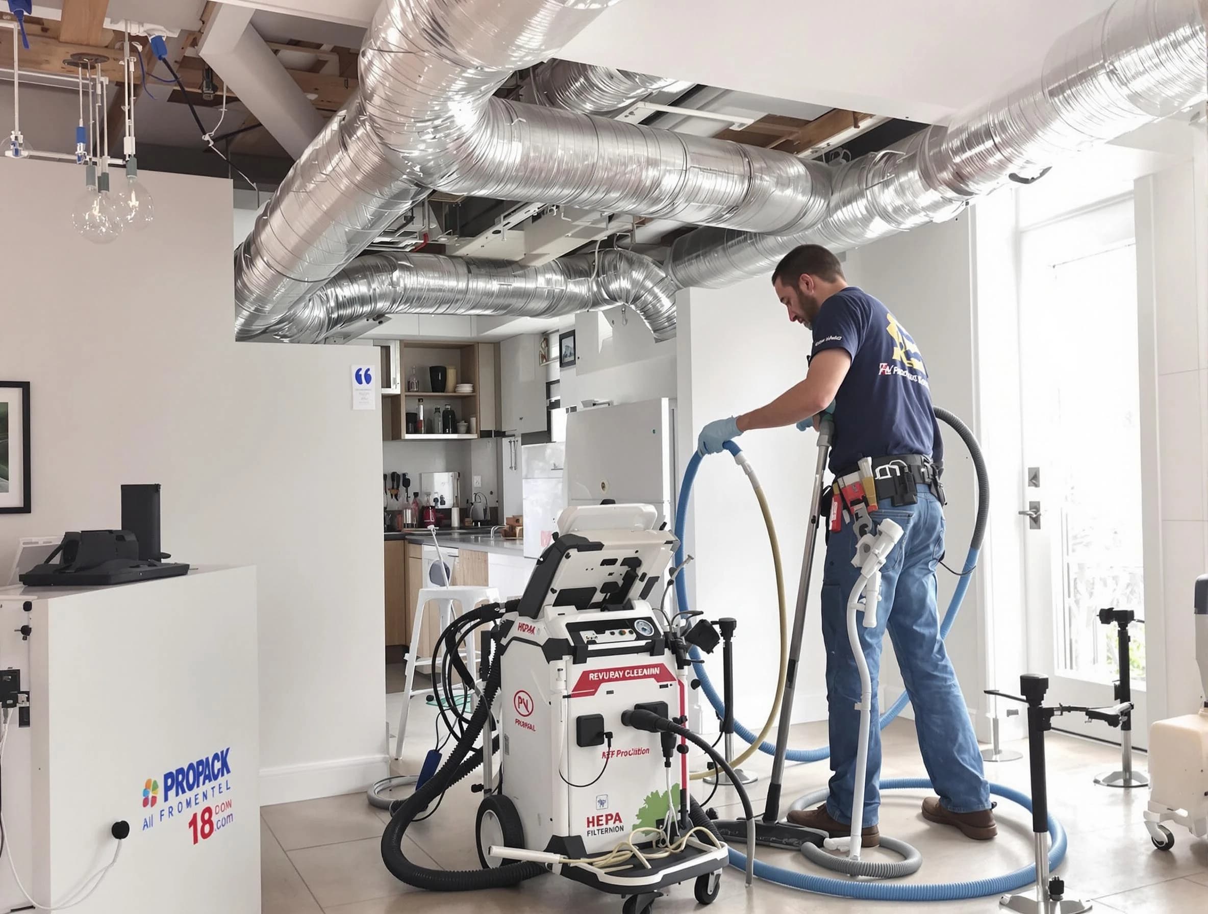 Colonial Beach Air Duct Cleaning technician performing advanced pure duct cleaning with specialized equipment in Colonial Beach