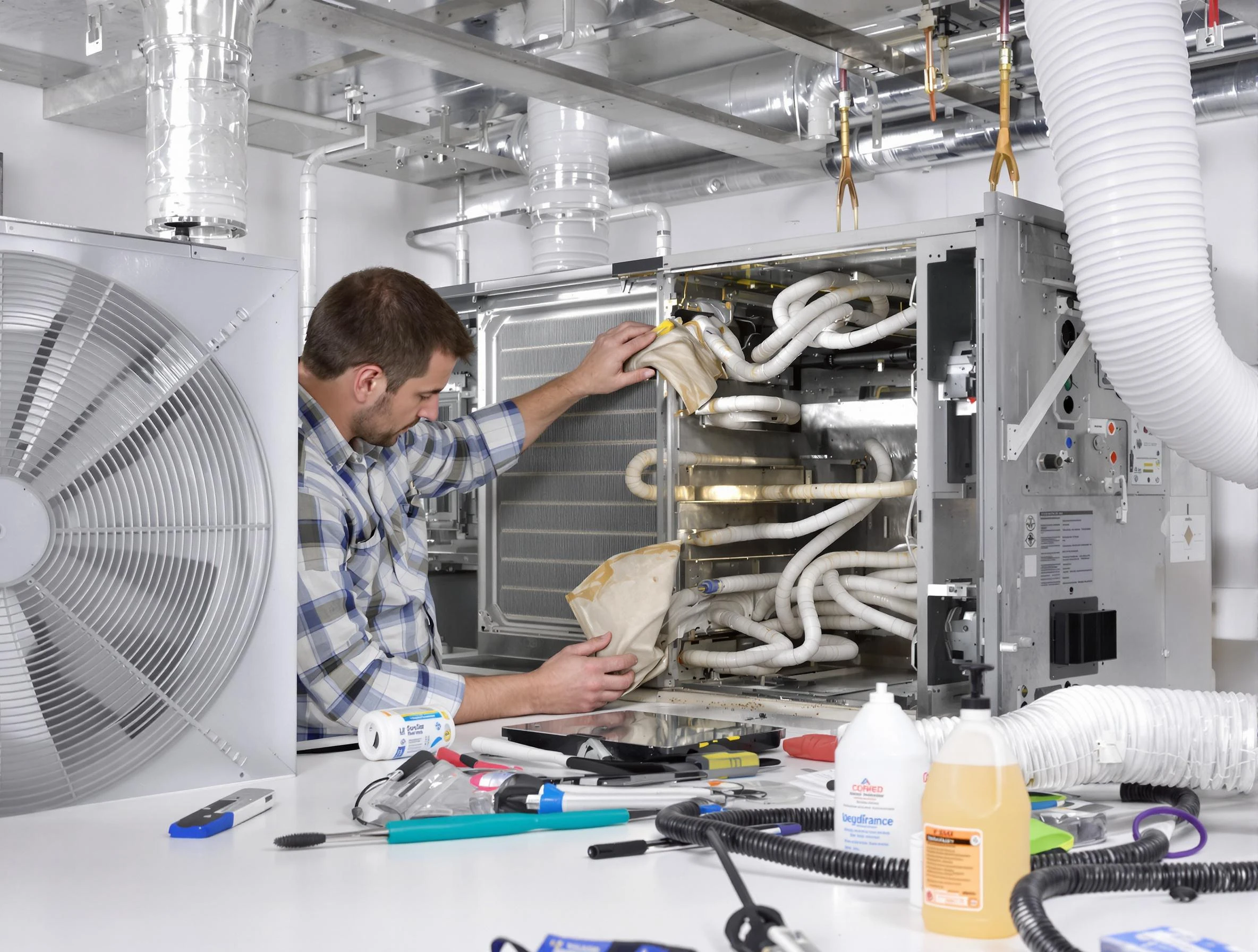 Colonial Beach Air Duct Cleaning specialist performing precision AC coil cleaning in Colonial Beach