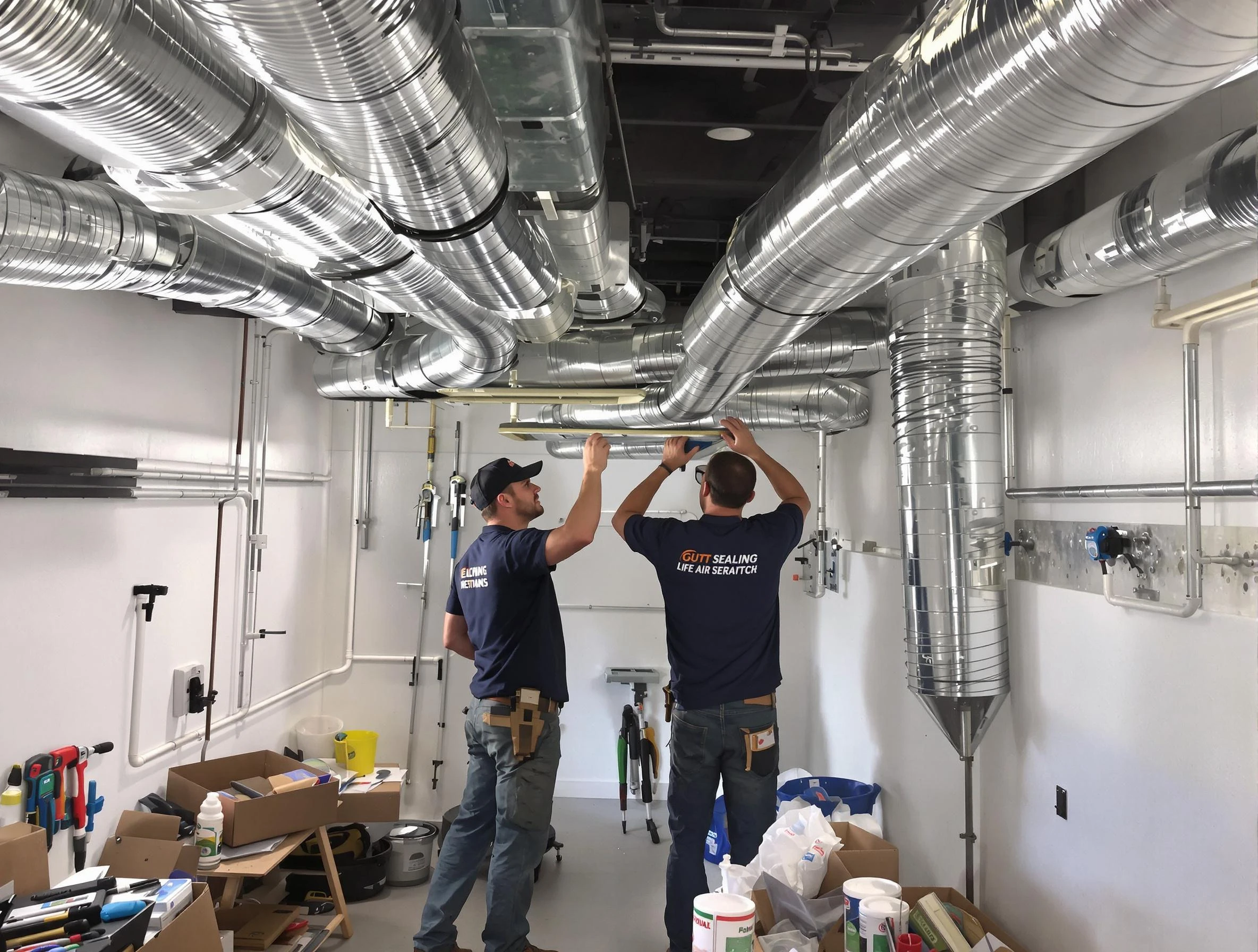 Colonial Beach Air Duct Cleaning technician applying professional duct sealing solutions in Colonial Beach